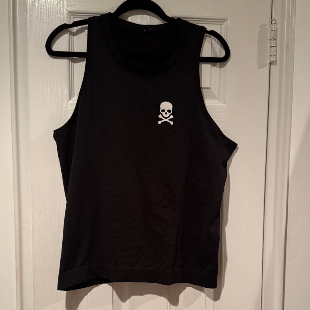 lululemon athletica Black Tank Top with White Skull Design